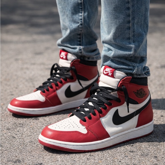 Nike Air Jordan 1 Retro High OG Chicago 2015 Red White Black Men’s - Picture 2 of 9